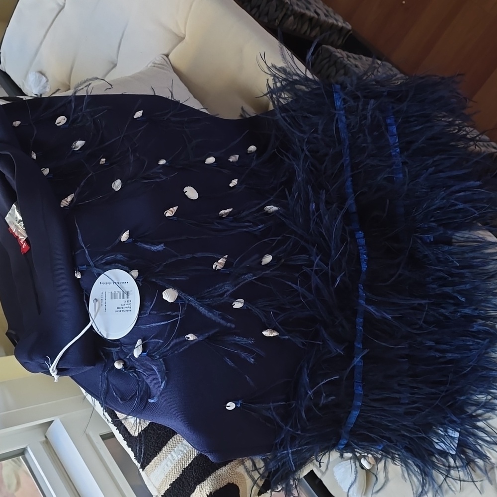 STAUD Navy Skirt with Beaded Fringe - Picture 11 of 15